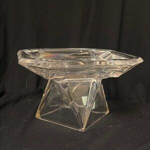 PartyLite Clear Glass Reversible candle holder